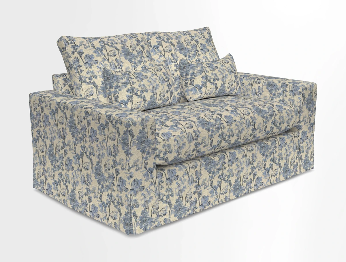 Linear 4 seater sofa in Harpers Bazaar Palette Studio Green with seat cushion in Linwood Romney Wool Forest