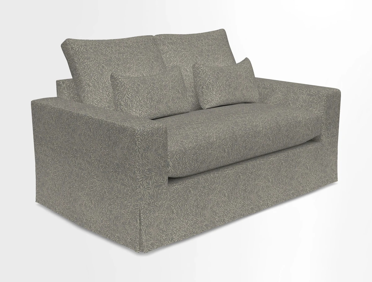 Linear 4 seater sofa in Harpers Bazaar Palette Studio Green with seat cushion in Linwood Romney Wool Forest