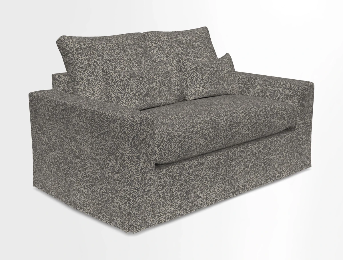 Linear 4 seater sofa in Harpers Bazaar Palette Studio Green with seat cushion in Linwood Romney Wool Forest