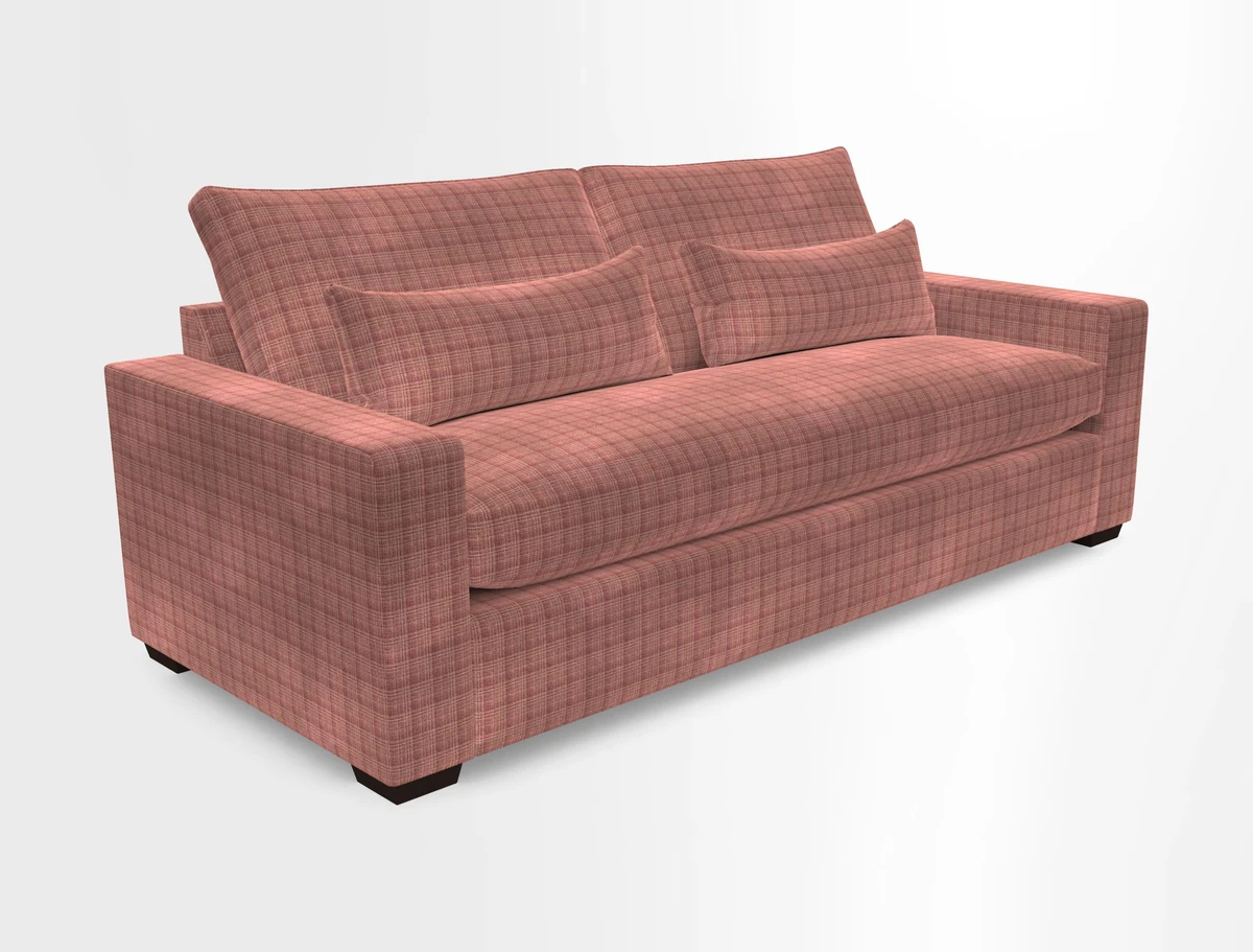 Linear 4 seater sofa in Harpers Bazaar Palette Studio Green with seat cushion in Linwood Romney Wool Forest