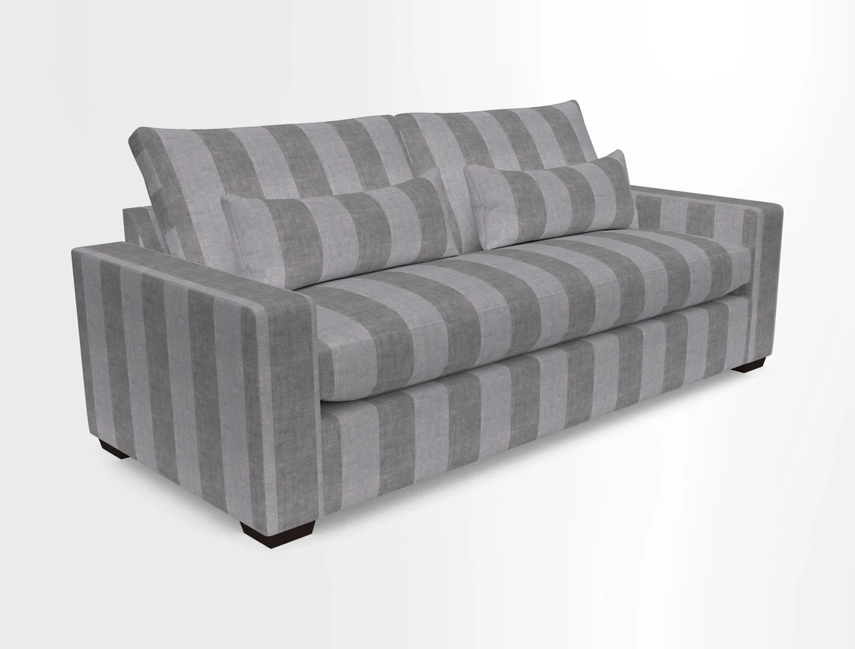 Linear 4 seater sofa in Harpers Bazaar Palette Studio Green with seat cushion in Linwood Romney Wool Forest