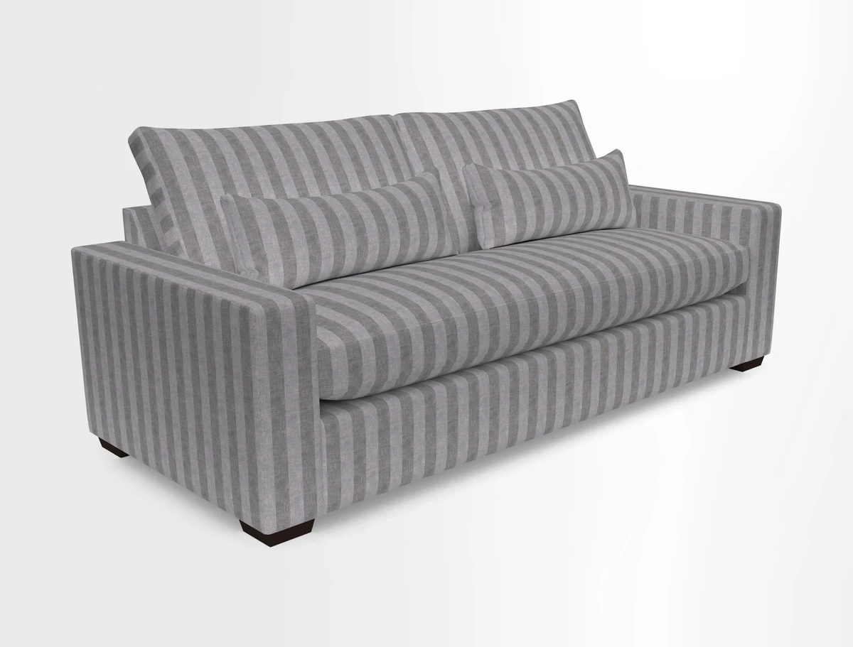 Linear 4 seater sofa in Harpers Bazaar Palette Studio Green with seat cushion in Linwood Romney Wool Forest