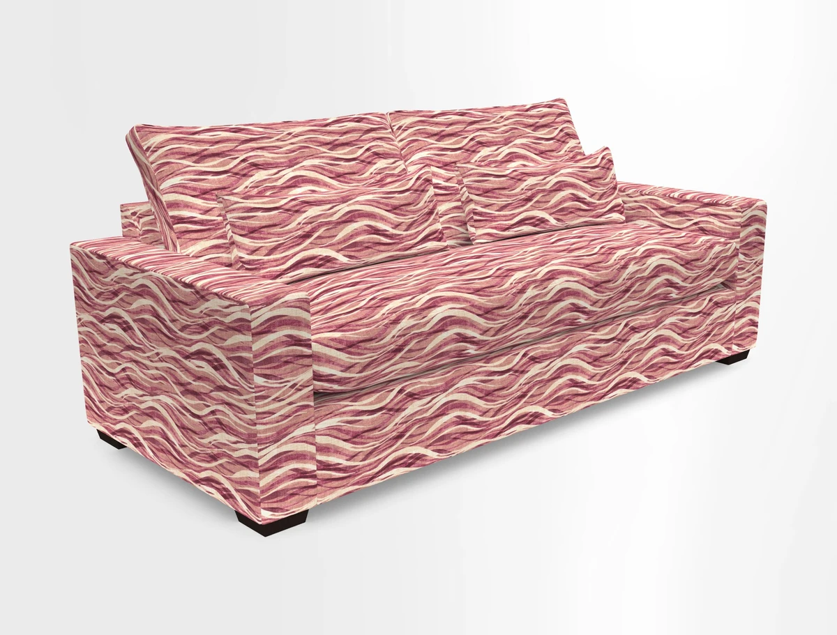 Linear 4 seater sofa in Harpers Bazaar Palette Studio Green with seat cushion in Linwood Romney Wool Forest