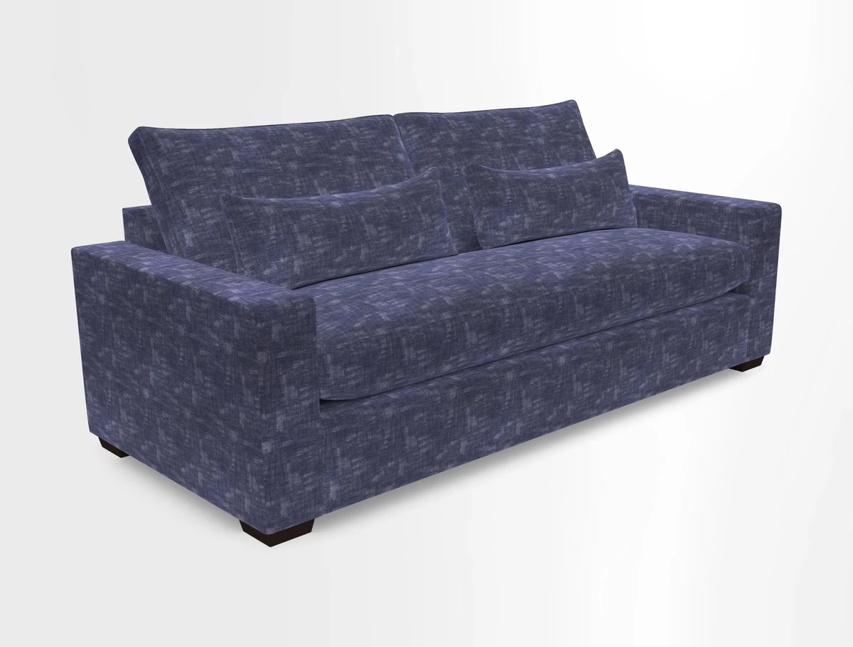 Linear 4 seater sofa in Harpers Bazaar Palette Studio Green with seat cushion in Linwood Romney Wool Forest