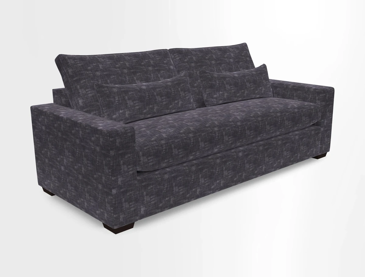 Linear 4 seater sofa in Harpers Bazaar Palette Studio Green with seat cushion in Linwood Romney Wool Forest