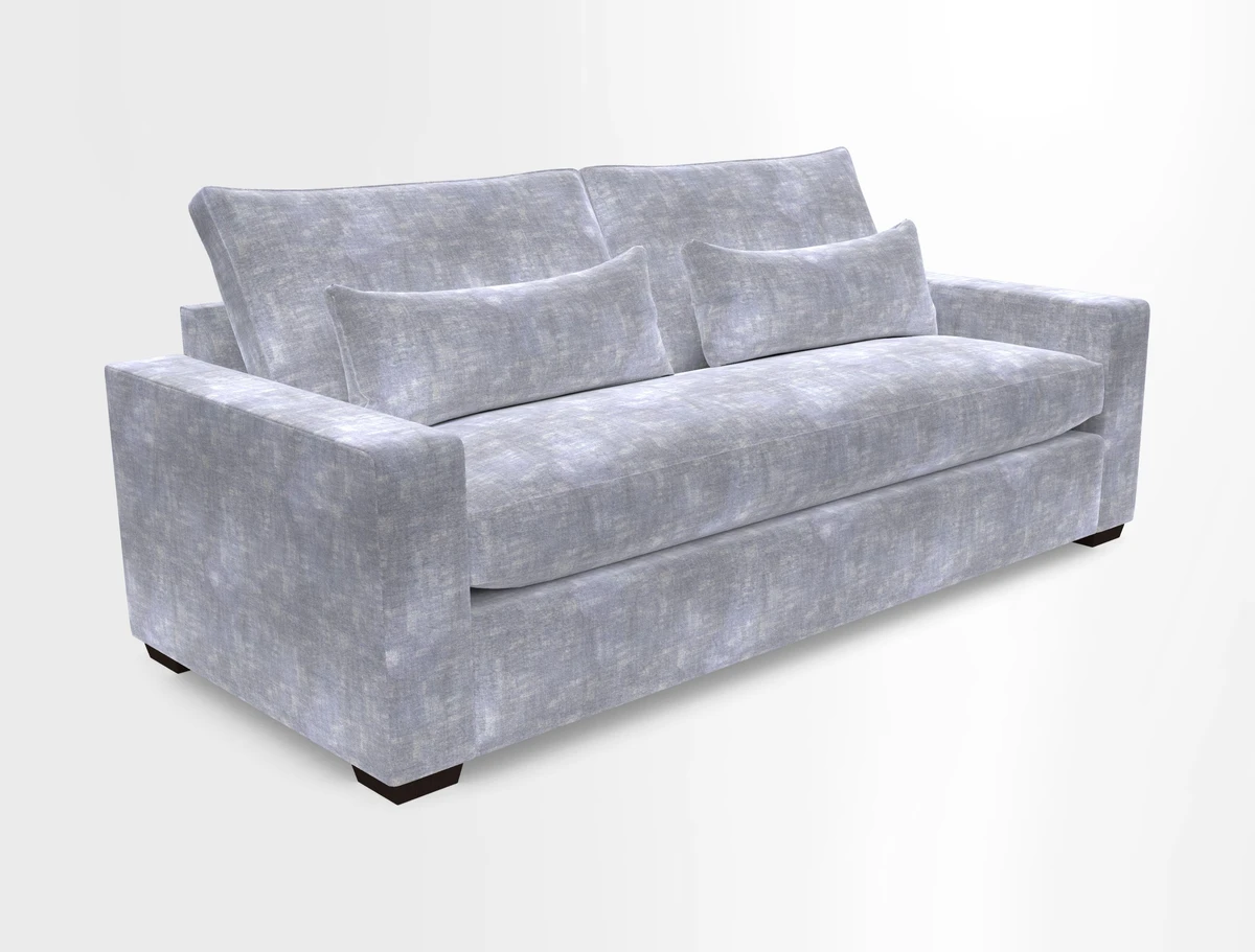 Linear 4 seater sofa in Harpers Bazaar Palette Studio Green with seat cushion in Linwood Romney Wool Forest