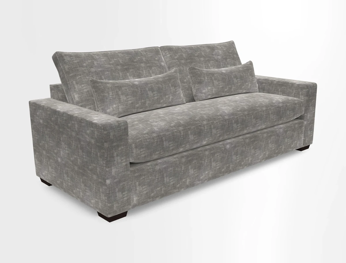 Linear 4 seater sofa in Harpers Bazaar Palette Studio Green with seat cushion in Linwood Romney Wool Forest