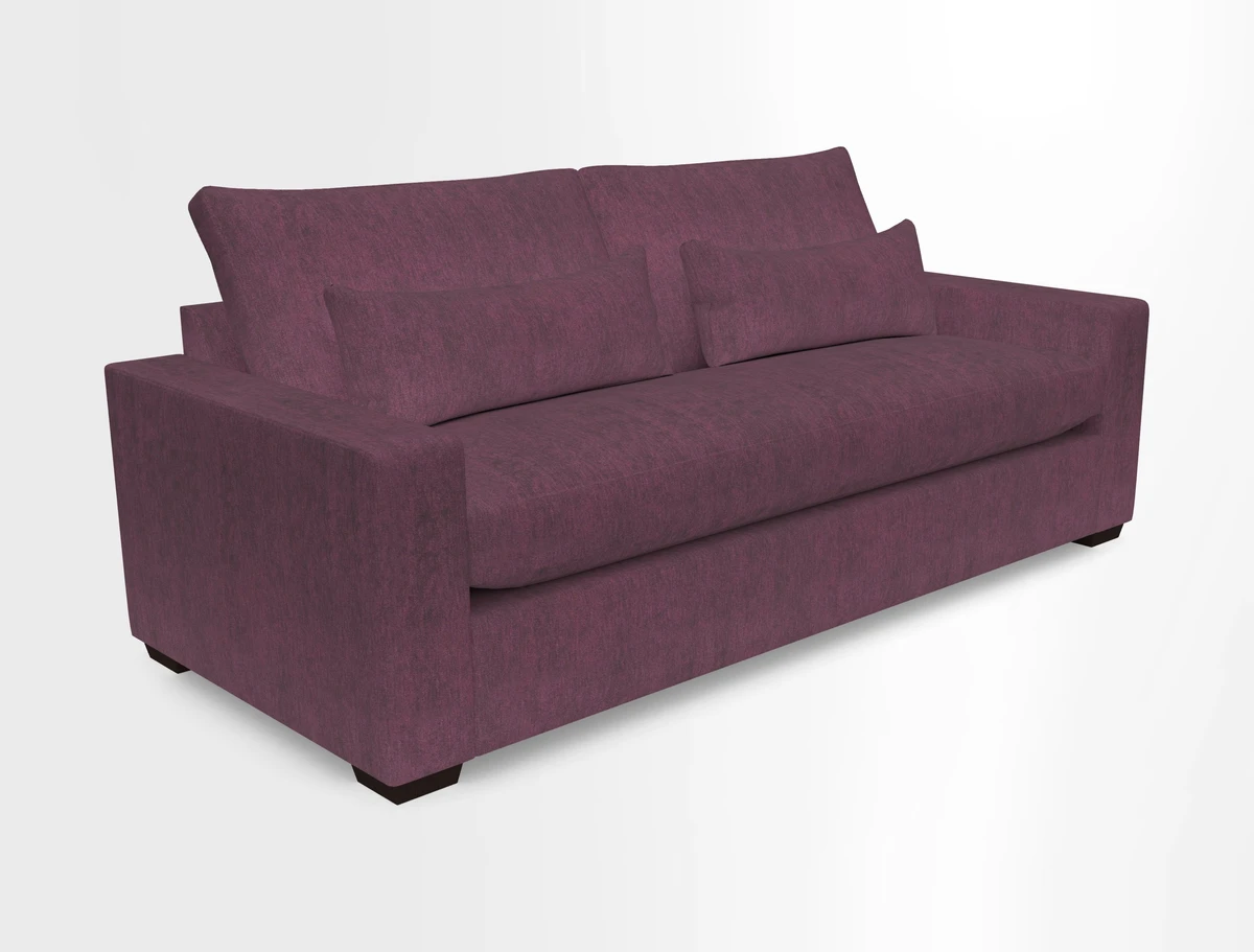 Linear 4 seater sofa in Harpers Bazaar Palette Studio Green with seat cushion in Linwood Romney Wool Forest
