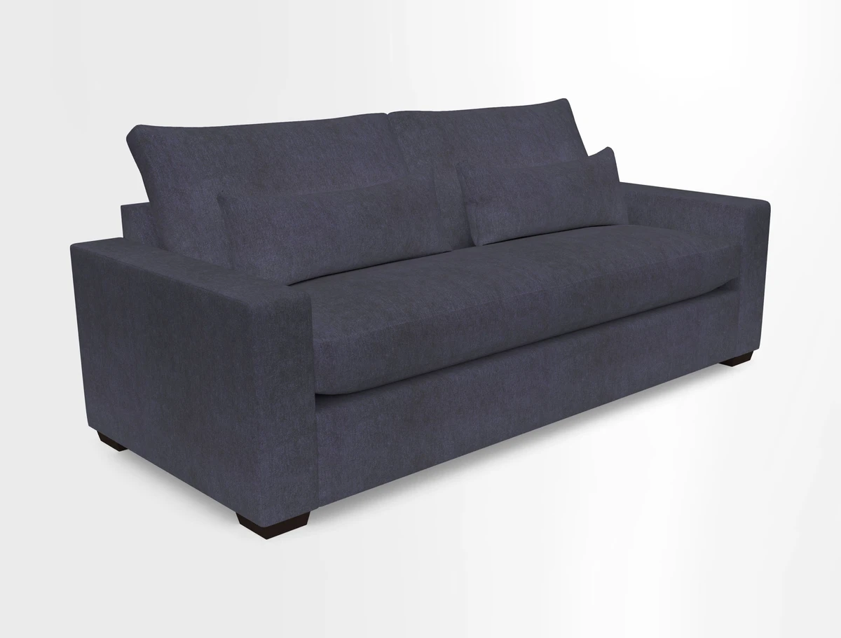 Linear 4 seater sofa in Harpers Bazaar Palette Studio Green with seat cushion in Linwood Romney Wool Forest