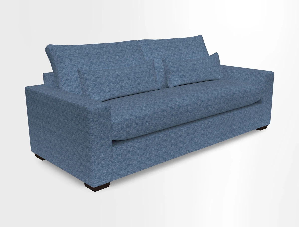 Linear 4 seater sofa in Harpers Bazaar Palette Studio Green with seat cushion in Linwood Romney Wool Forest