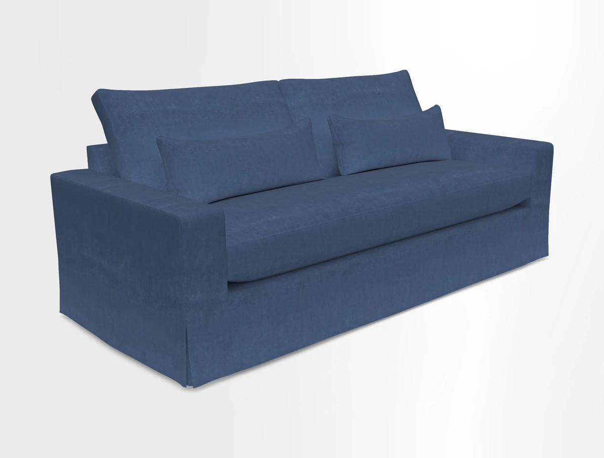 Linear 4 seater sofa in Harpers Bazaar Palette Studio Green with seat cushion in Linwood Romney Wool Forest