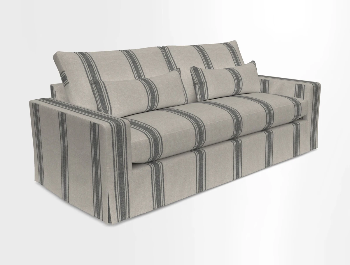 Linear 4 seater sofa in Harpers Bazaar Palette Studio Green with seat cushion in Linwood Romney Wool Forest