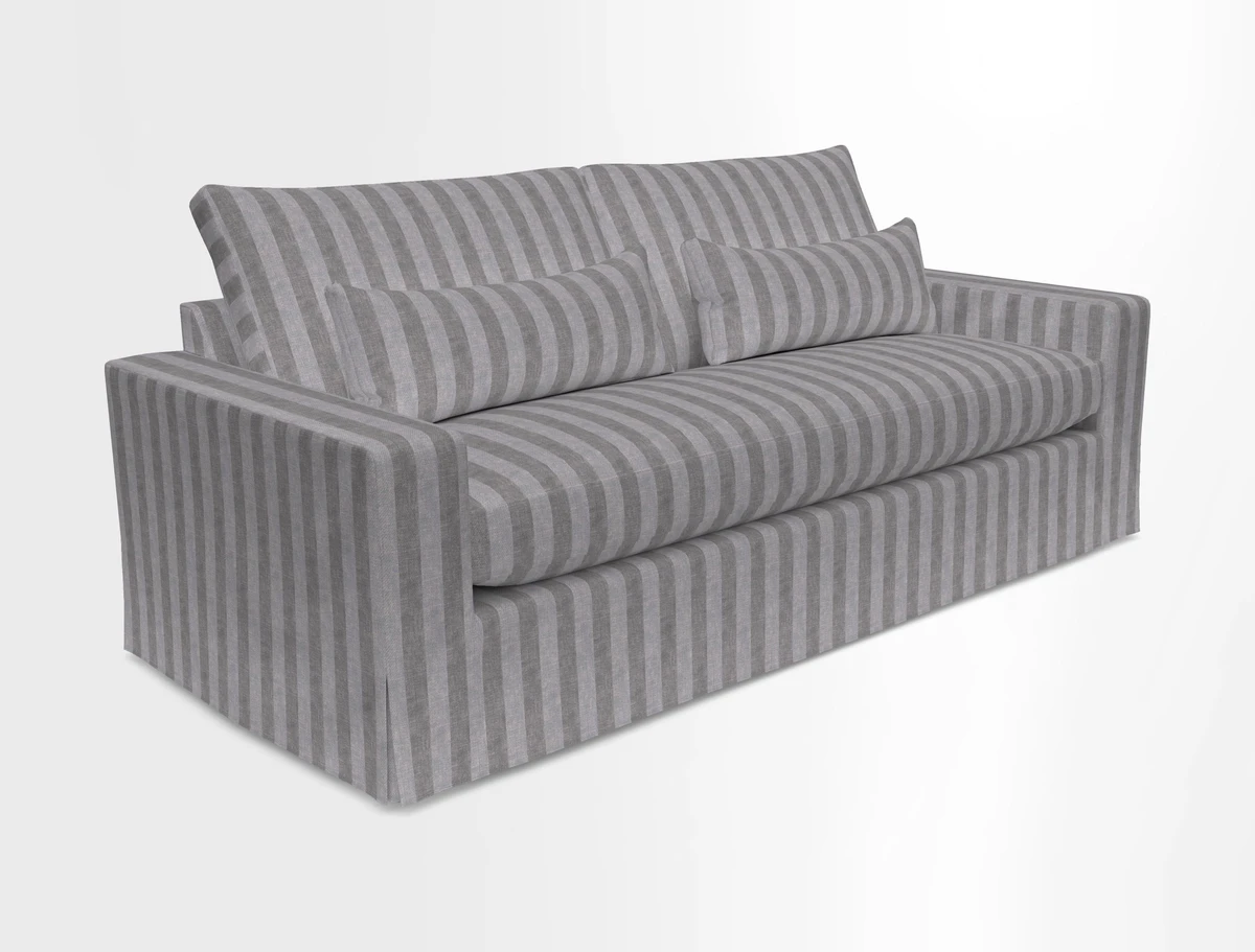 Linear 4 seater sofa in Harpers Bazaar Palette Studio Green with seat cushion in Linwood Romney Wool Forest