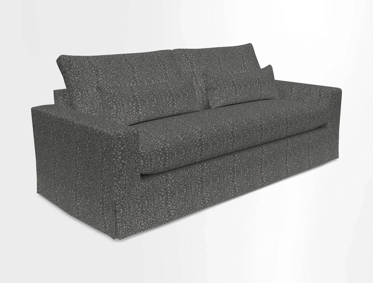 Linear 4 seater sofa in Harpers Bazaar Palette Studio Green with seat cushion in Linwood Romney Wool Forest