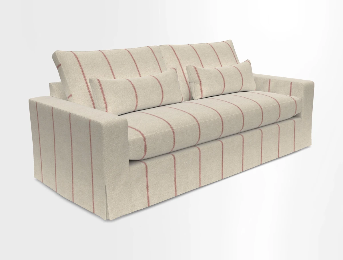 Linear 4 seater sofa in Harpers Bazaar Palette Studio Green with seat cushion in Linwood Romney Wool Forest