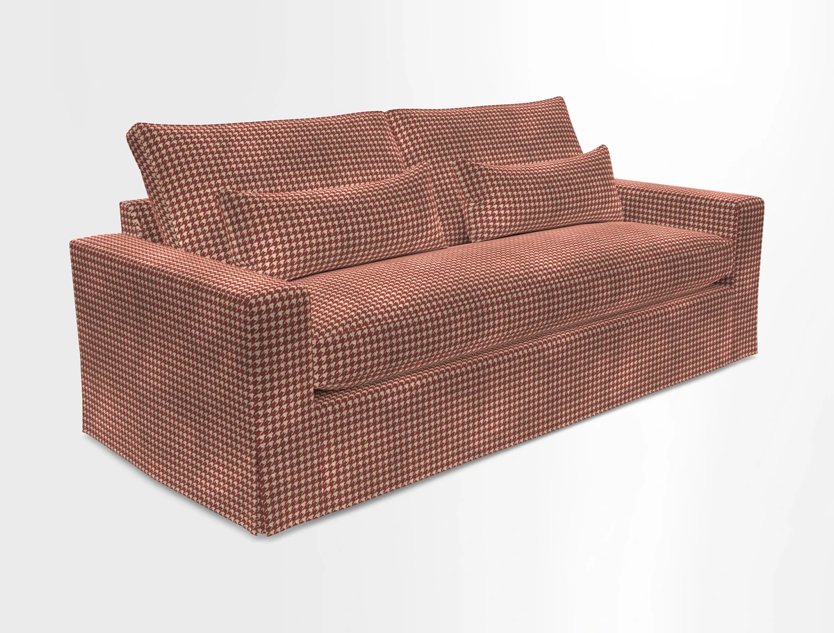 Linear 4 seater sofa in Harpers Bazaar Palette Studio Green with seat cushion in Linwood Romney Wool Forest