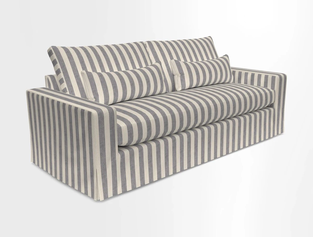 Linear 4 seater sofa in Harpers Bazaar Palette Studio Green with seat cushion in Linwood Romney Wool Forest