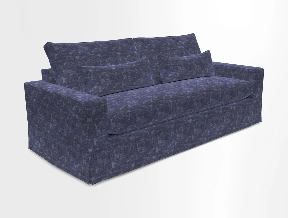Linear 4 seater sofa in Harpers Bazaar Palette Studio Green with seat cushion in Linwood Romney Wool Forest