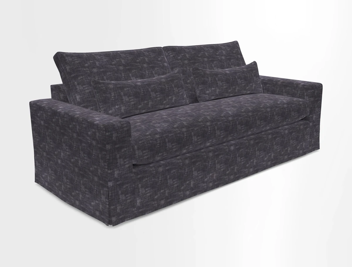 Linear 4 seater sofa in Harpers Bazaar Palette Studio Green with seat cushion in Linwood Romney Wool Forest