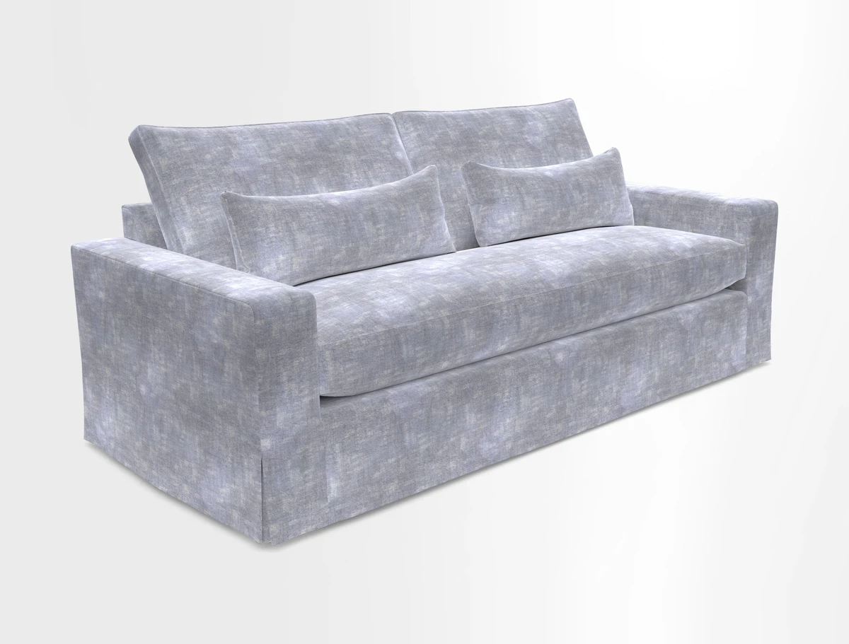Linear 4 seater sofa in Harpers Bazaar Palette Studio Green with seat cushion in Linwood Romney Wool Forest