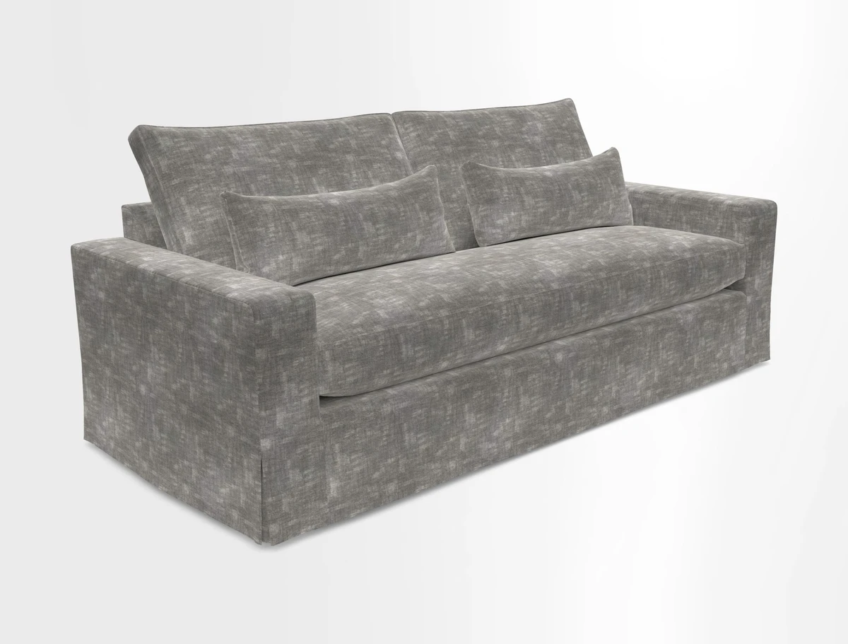 Linear 4 seater sofa in Harpers Bazaar Palette Studio Green with seat cushion in Linwood Romney Wool Forest
