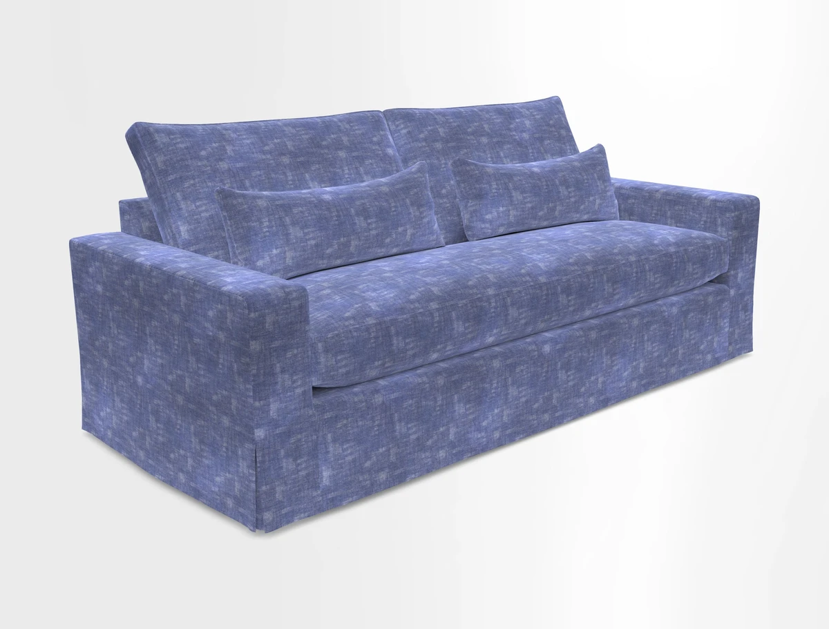 Linear 4 seater sofa in Harpers Bazaar Palette Studio Green with seat cushion in Linwood Romney Wool Forest