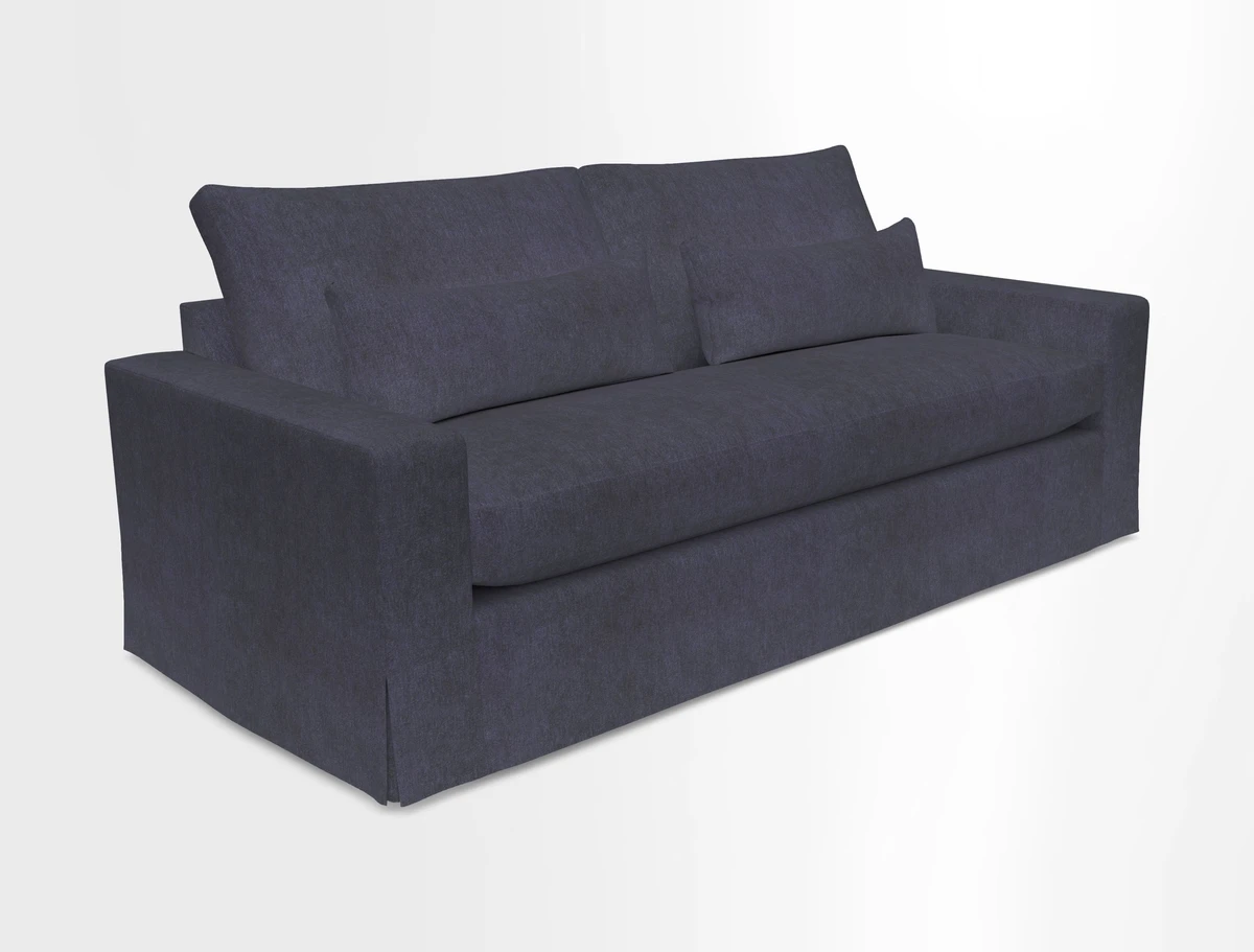 Linear 4 seater sofa in Harpers Bazaar Palette Studio Green with seat cushion in Linwood Romney Wool Forest