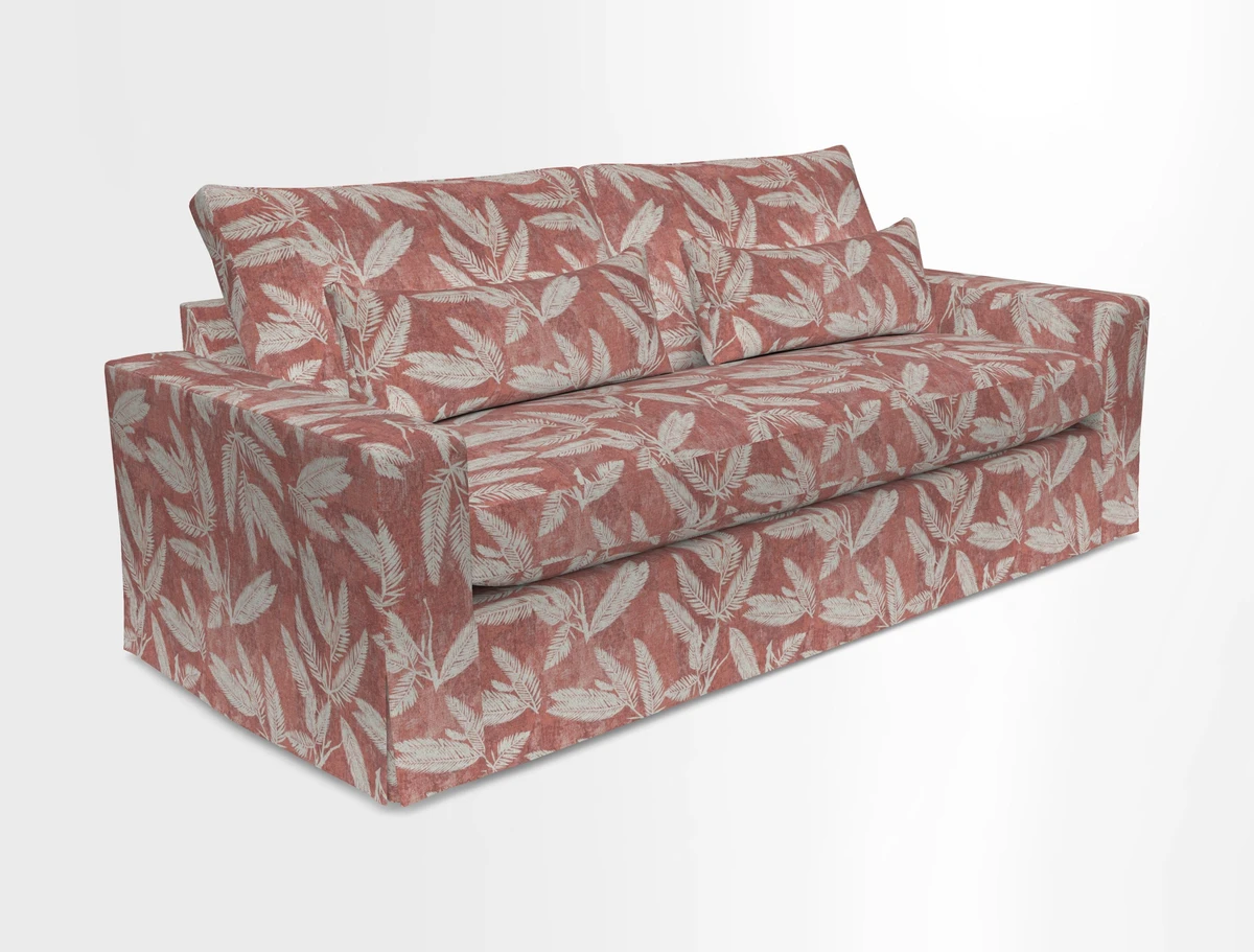 Linear 4 seater sofa in Harpers Bazaar Palette Studio Green with seat cushion in Linwood Romney Wool Forest