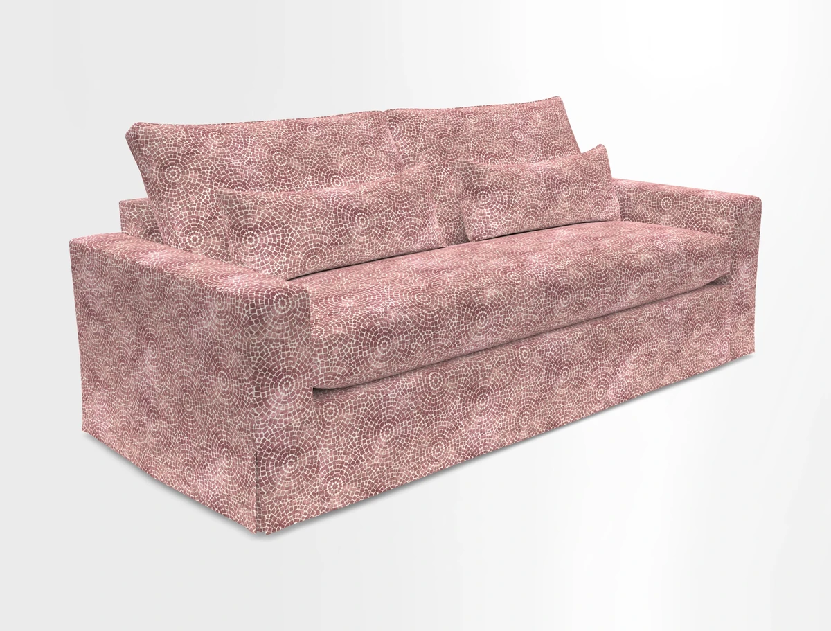 Linear 4 seater sofa in Harpers Bazaar Palette Studio Green with seat cushion in Linwood Romney Wool Forest