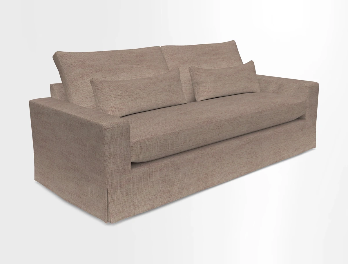 Linear 4 seater sofa in Harpers Bazaar Palette Studio Green with seat cushion in Linwood Romney Wool Forest