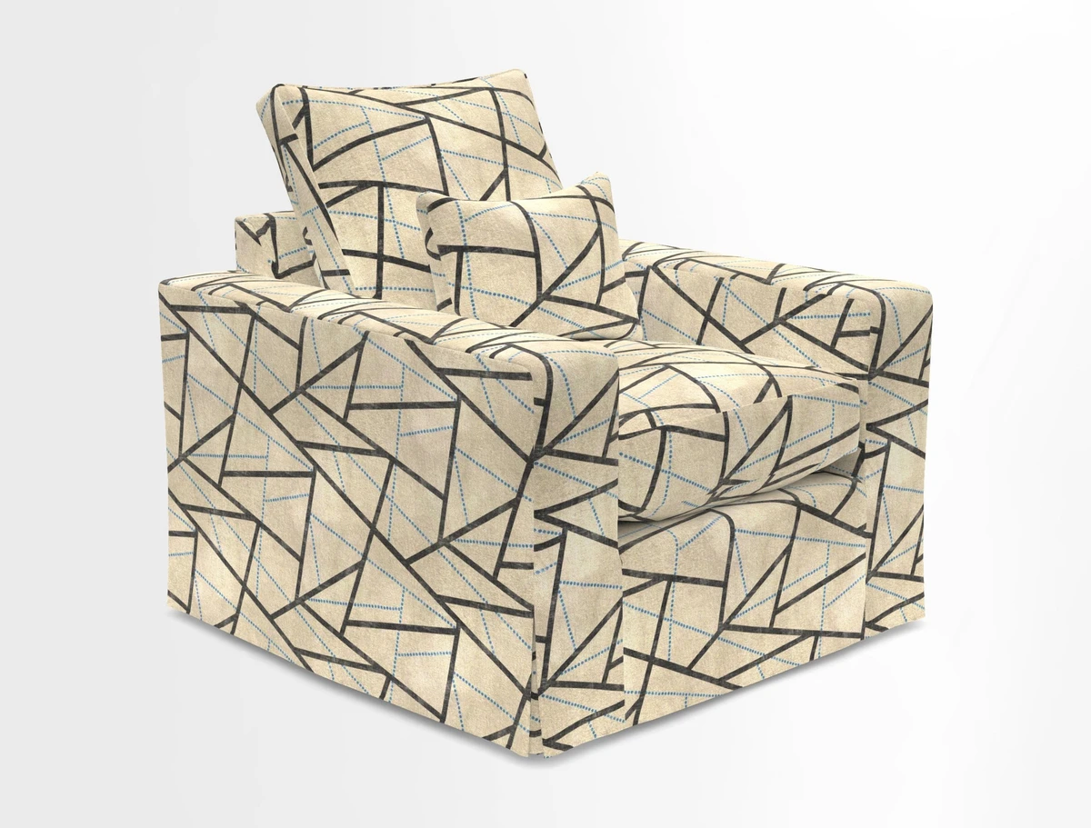 Linear chair in Two Tone Plain Biscuit