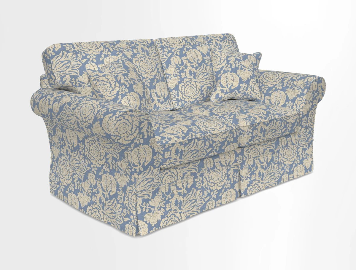 Lanhydrock 2.5 Seater Sofa in Floral Linens Lela Mystery Indigo