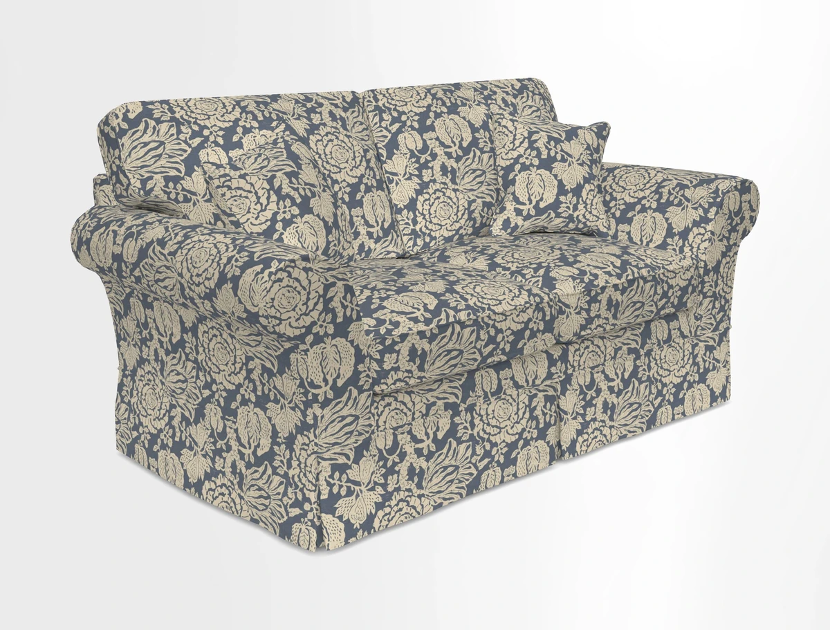 Lanhydrock 2.5 Seater Sofa in Floral Linens Lela Mystery Indigo