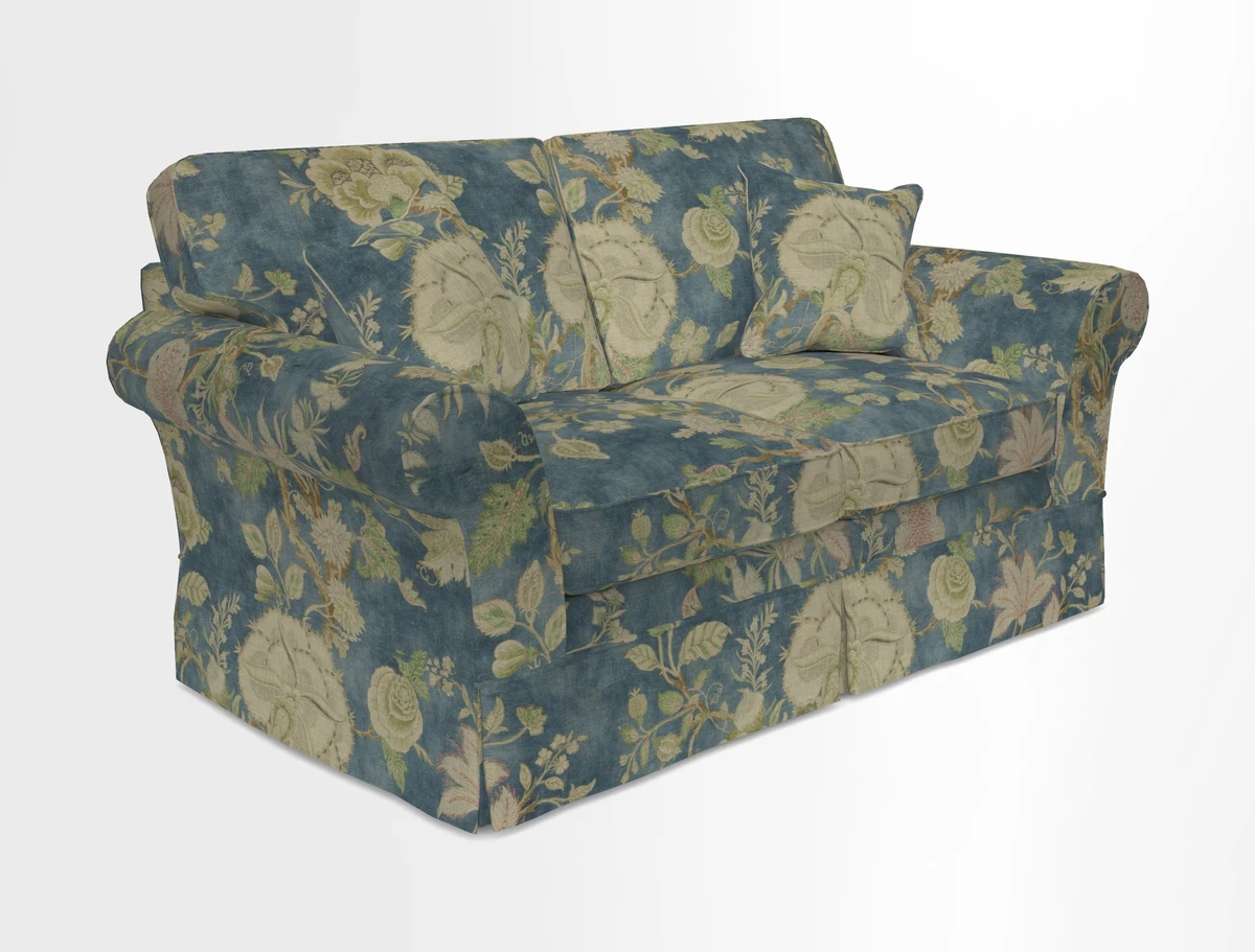 Lanhydrock 2.5 Seater Sofa in Floral Linens Lela Mystery Indigo