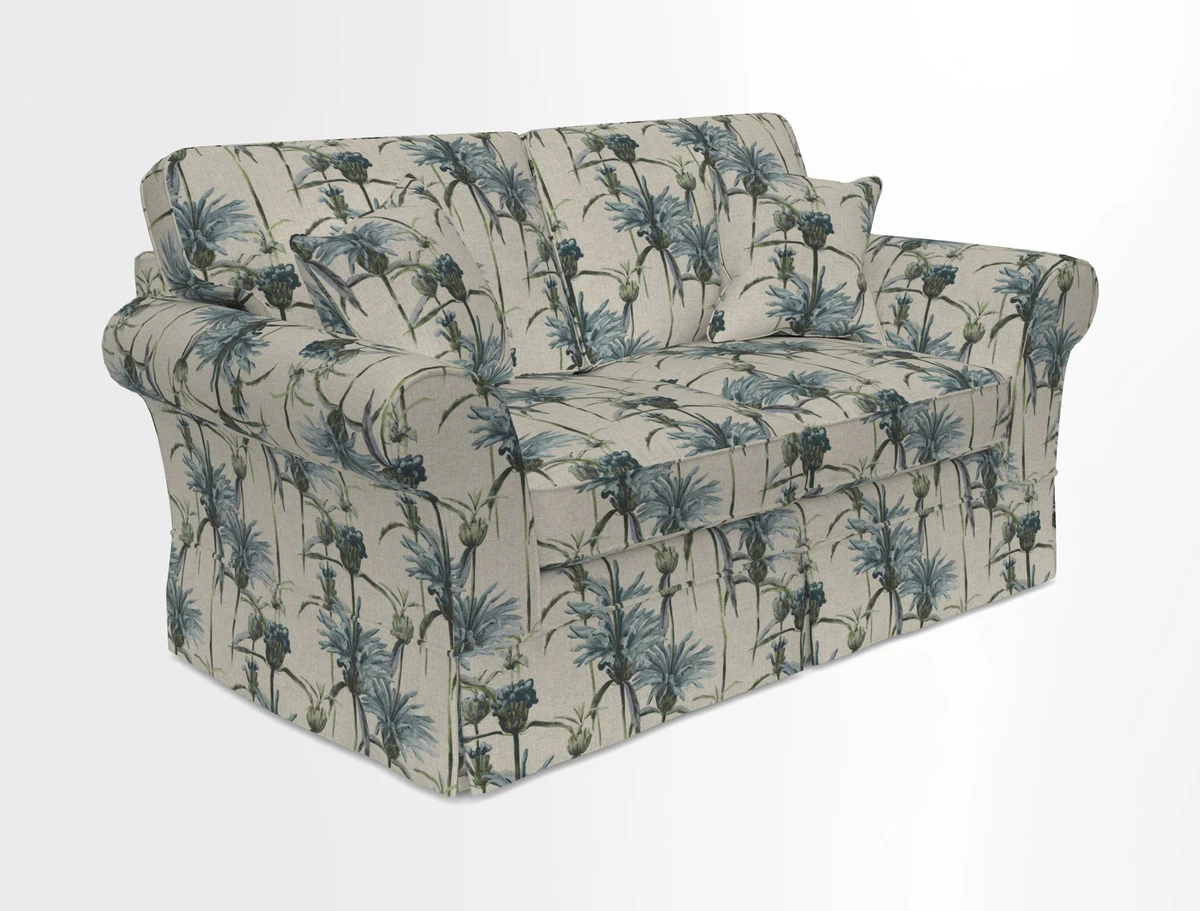 Lanhydrock 2.5 Seater Sofa in Floral Linens Lela Mystery Indigo