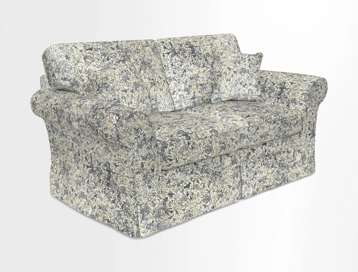 Lanhydrock 2.5 Seater Sofa in Floral Linens Lela Mystery Indigo