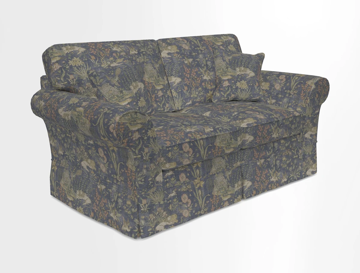 Lanhydrock 2.5 Seater Sofa in Floral Linens Lela Mystery Indigo