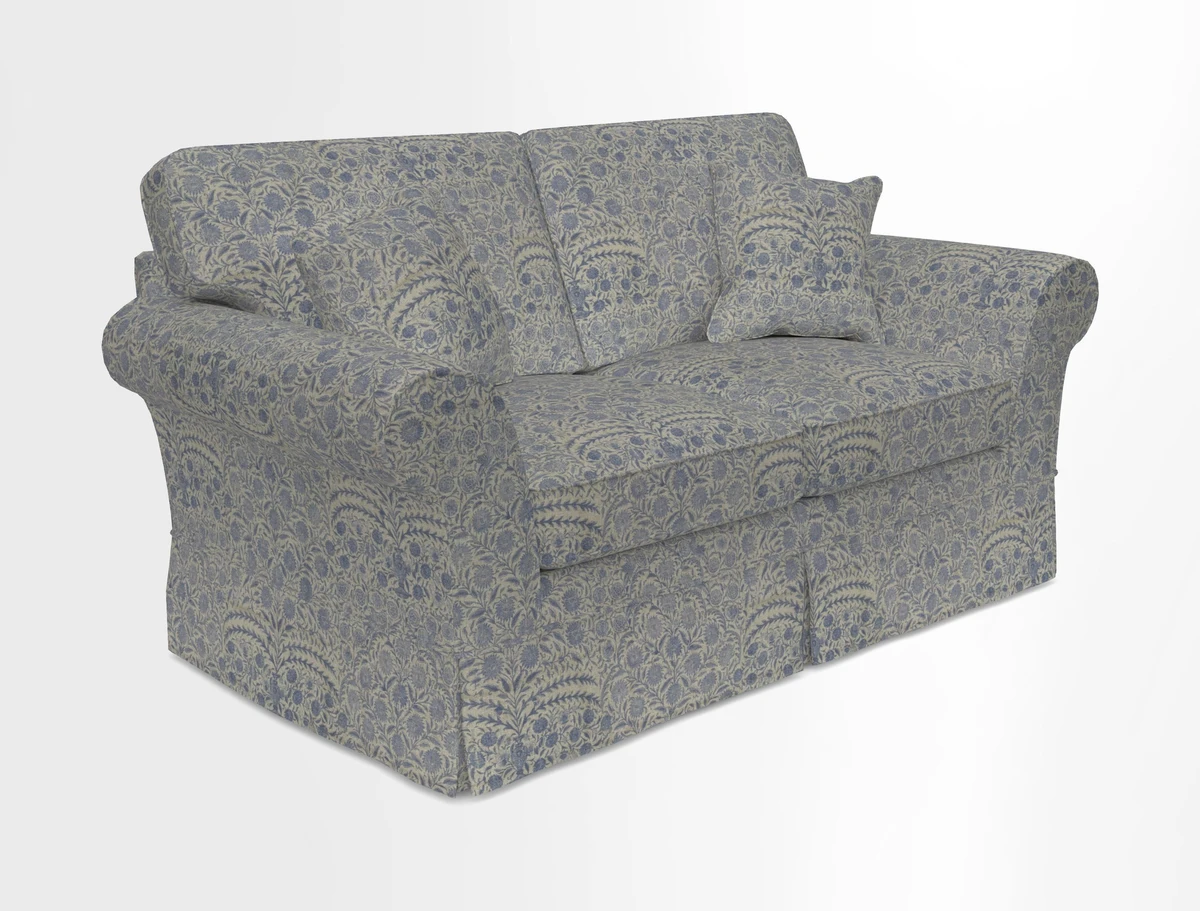 Lanhydrock 2.5 Seater Sofa in Floral Linens Lela Mystery Indigo
