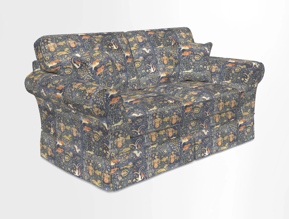 Lanhydrock 2.5 Seater Sofa in Floral Linens Lela Mystery Indigo