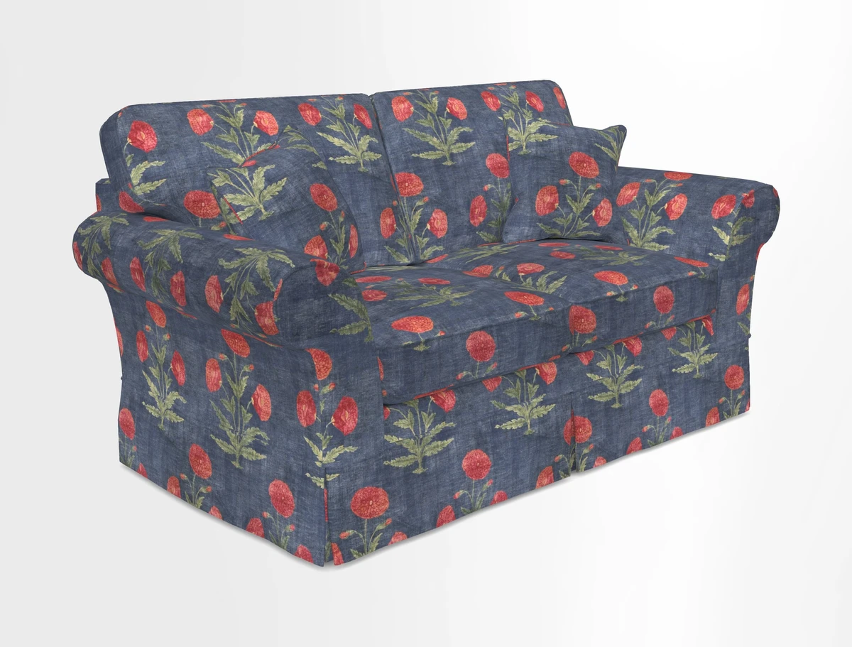 Lanhydrock 2.5 Seater Sofa in Floral Linens Lela Mystery Indigo