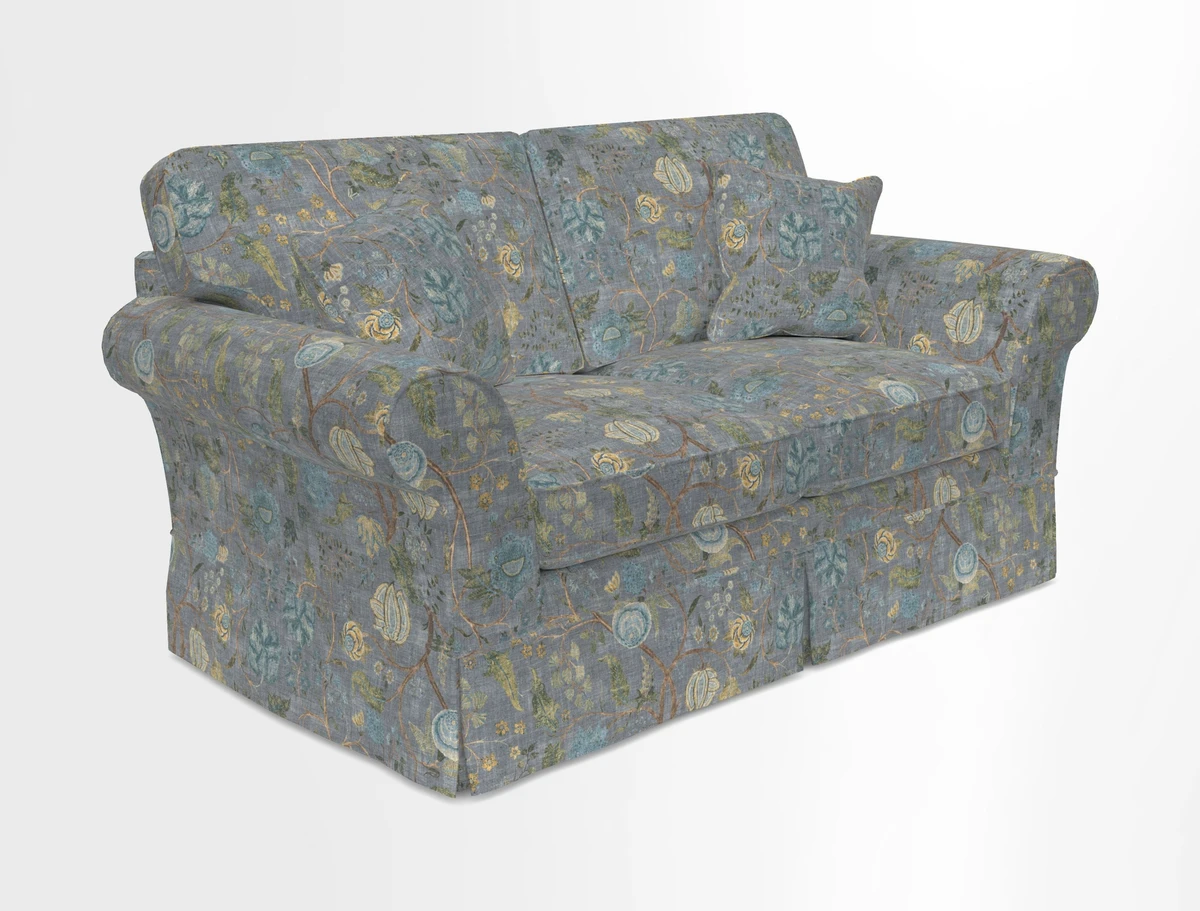 Lanhydrock 2.5 Seater Sofa in Floral Linens Lela Mystery Indigo
