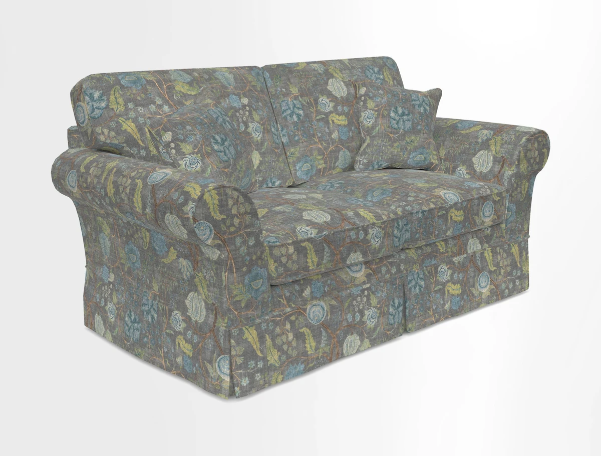 Lanhydrock 2.5 Seater Sofa in Floral Linens Lela Mystery Indigo