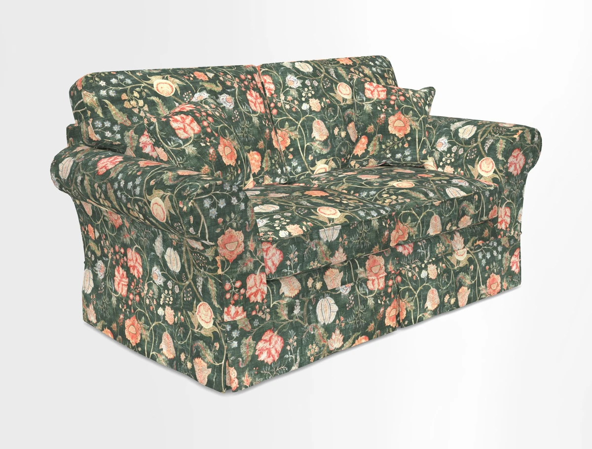 Lanhydrock 2.5 Seater Sofa in Floral Linens Lela Mystery Indigo