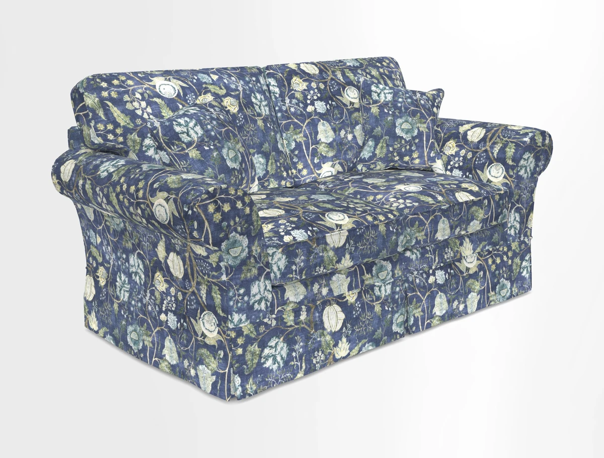 Lanhydrock 2.5 Seater Sofa in Floral Linens Lela Mystery Indigo