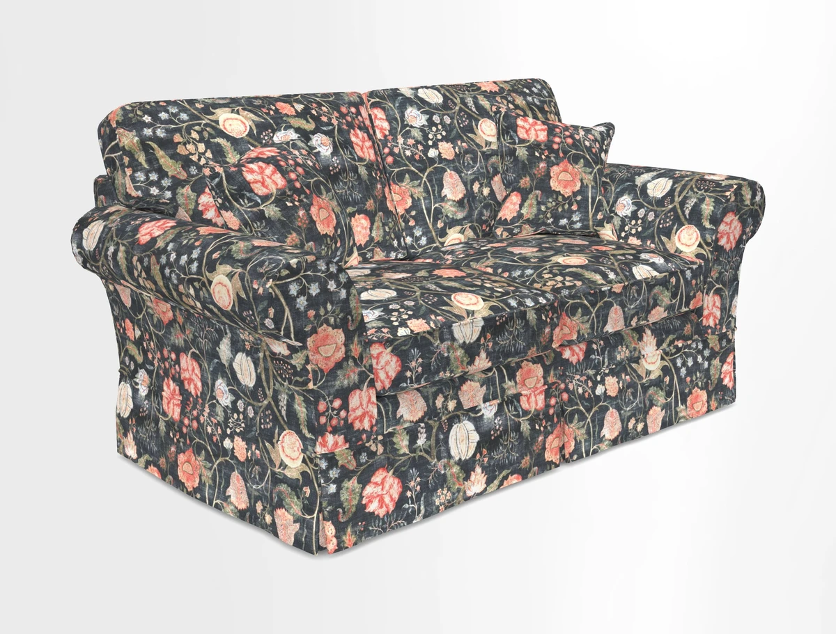 Lanhydrock 2.5 Seater Sofa in Floral Linens Lela Mystery Indigo