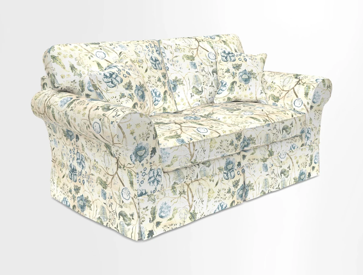 Lanhydrock 2.5 Seater Sofa in Floral Linens Lela Mystery Indigo