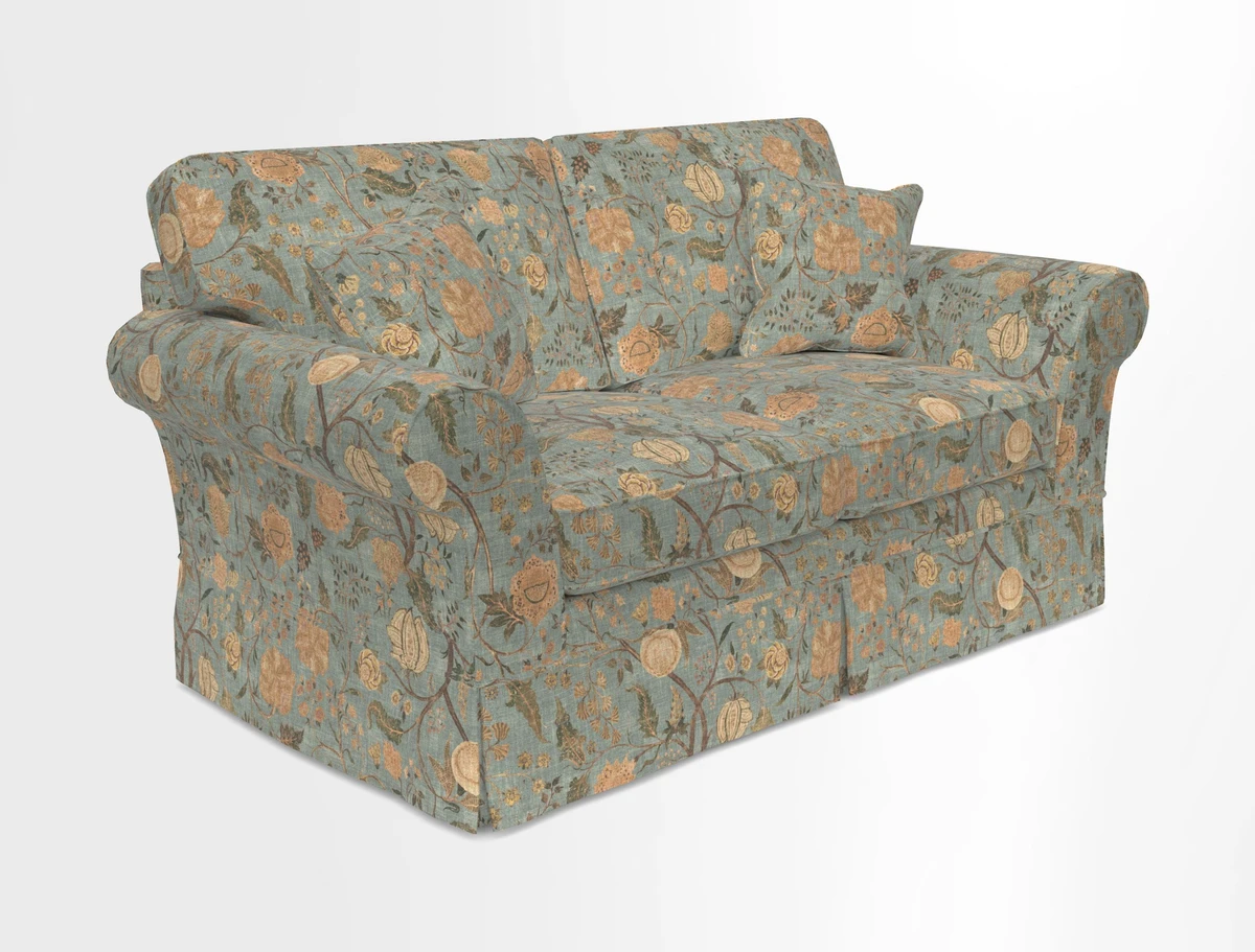 Lanhydrock 2.5 Seater Sofa in Floral Linens Lela Mystery Indigo