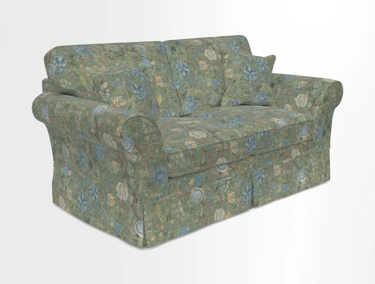 Lanhydrock 2.5 Seater Sofa in Floral Linens Lela Mystery Indigo