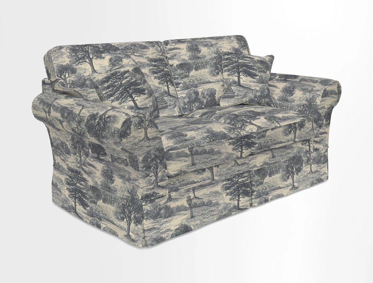 Lanhydrock 2.5 Seater Sofa in Floral Linens Lela Mystery Indigo