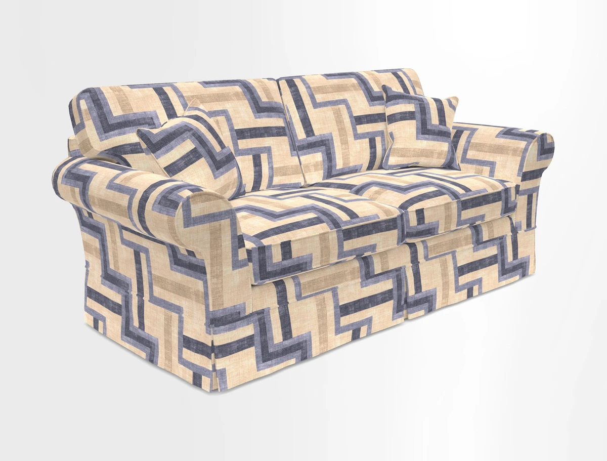 Lanhydrock 3 Seater Sofa in Floral Linens Lela Mystery Indigo